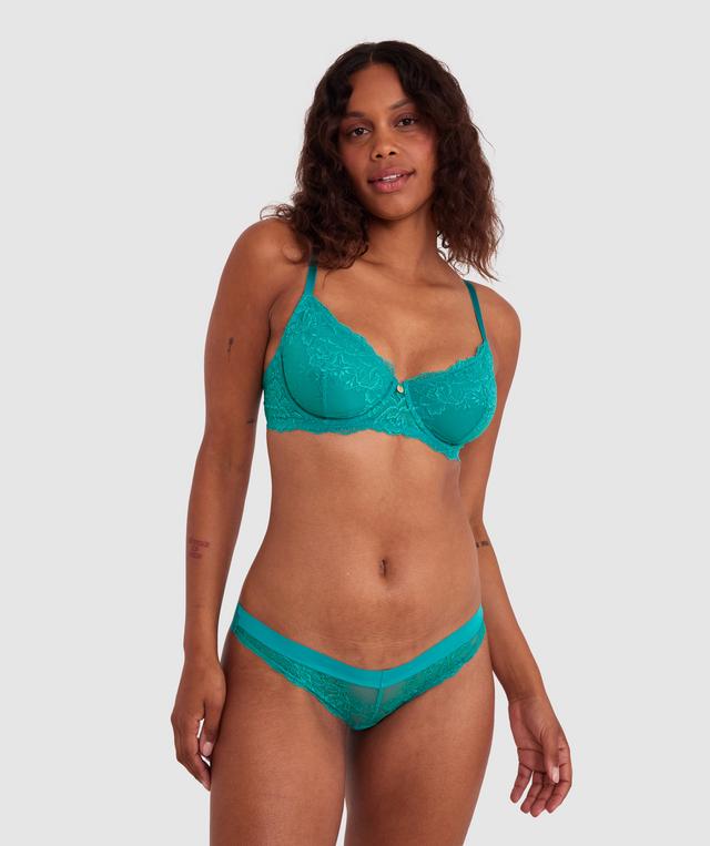 Luxe Lace Bikini Brief - Dark Green