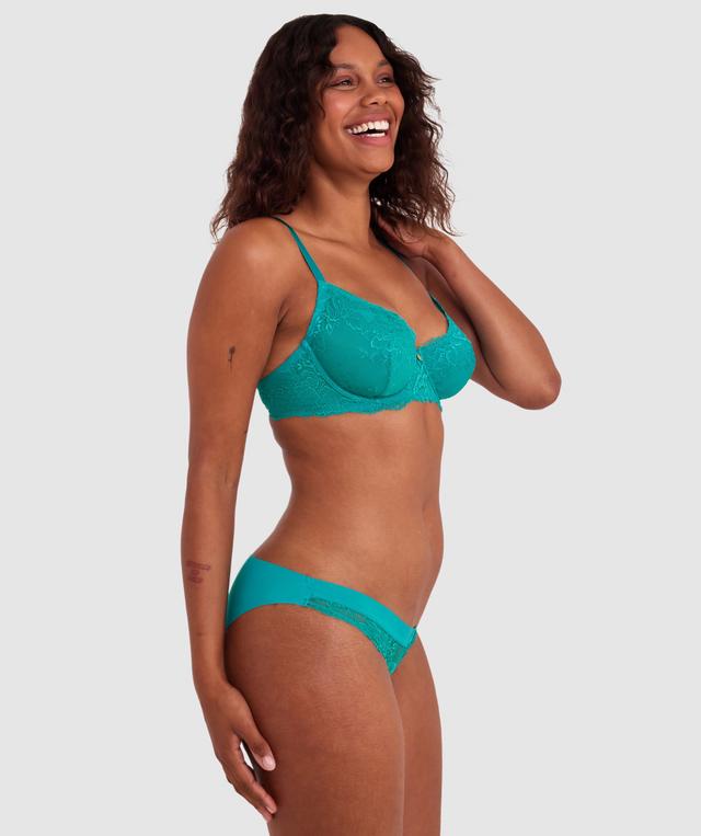 Luxe Lace Bikini Brief - Dark Green