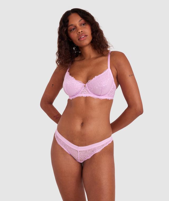 Luxe Lace Bikini Brief - Pink