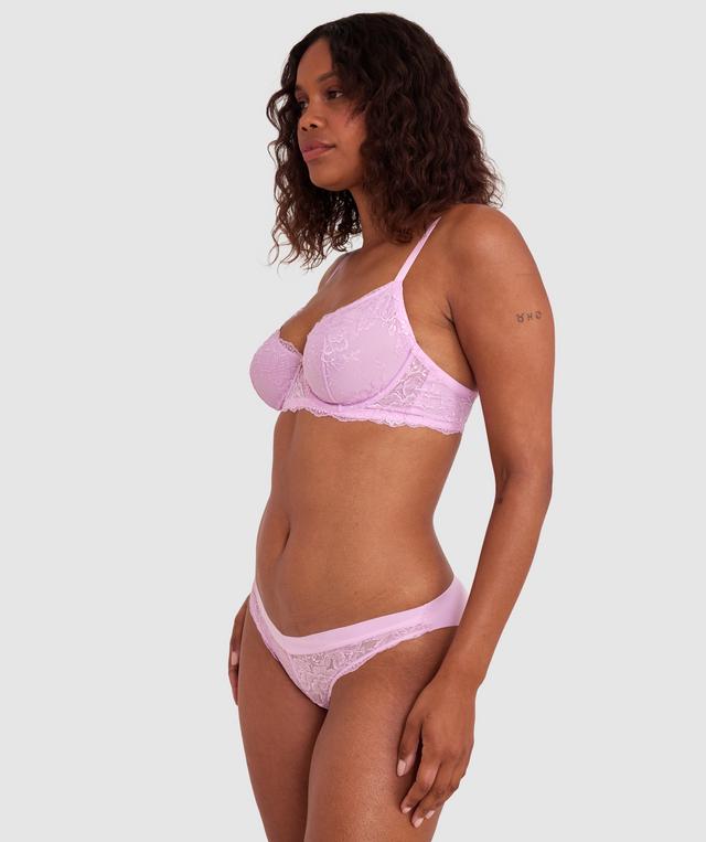 Luxe Lace Bikini Brief - Pink