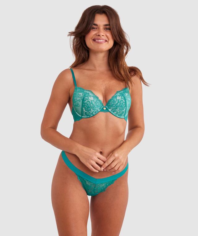 Luxe Lace V String - Dark Green