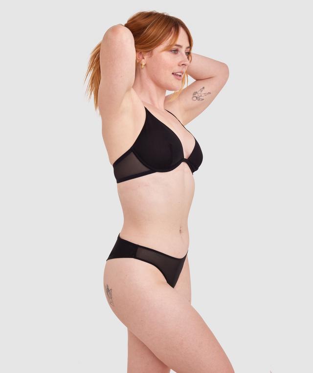Made for Mesh High Leg Brazilian Knicker - Black