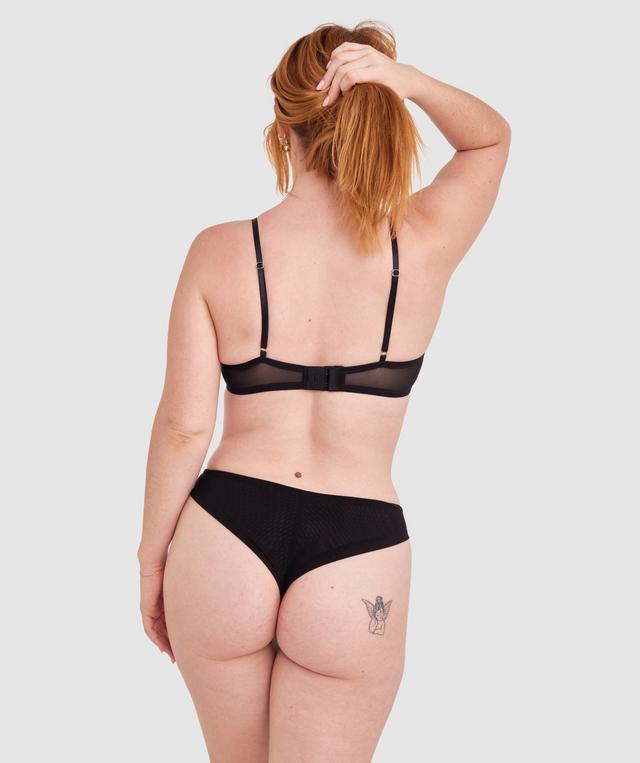 Made for Mesh High Leg Brazilian Knicker - Black