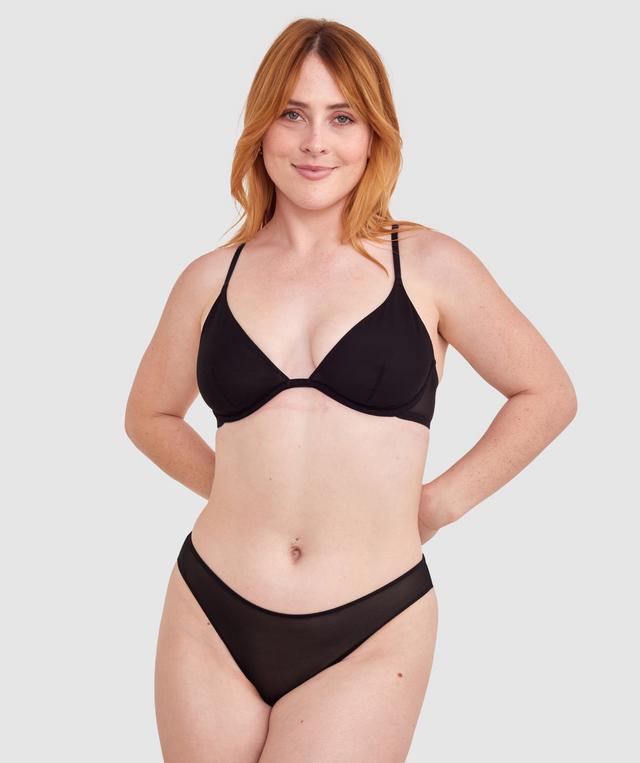 Made for Mesh High Leg Brazilian Knicker - Black