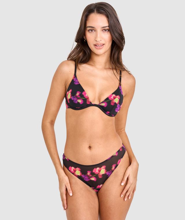 Made for Mesh High Leg Brazilian Knicker - Floral Print