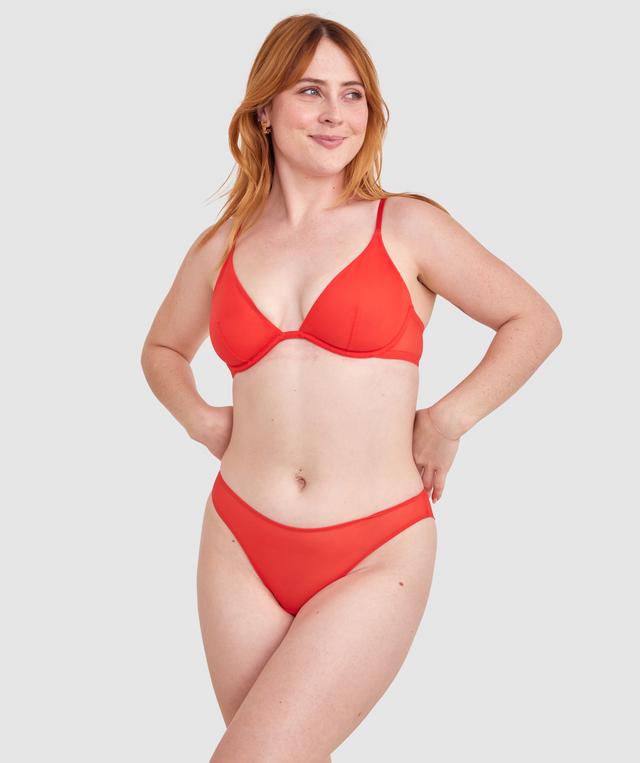 Made for Mesh High Leg Brazilian Knicker - Red