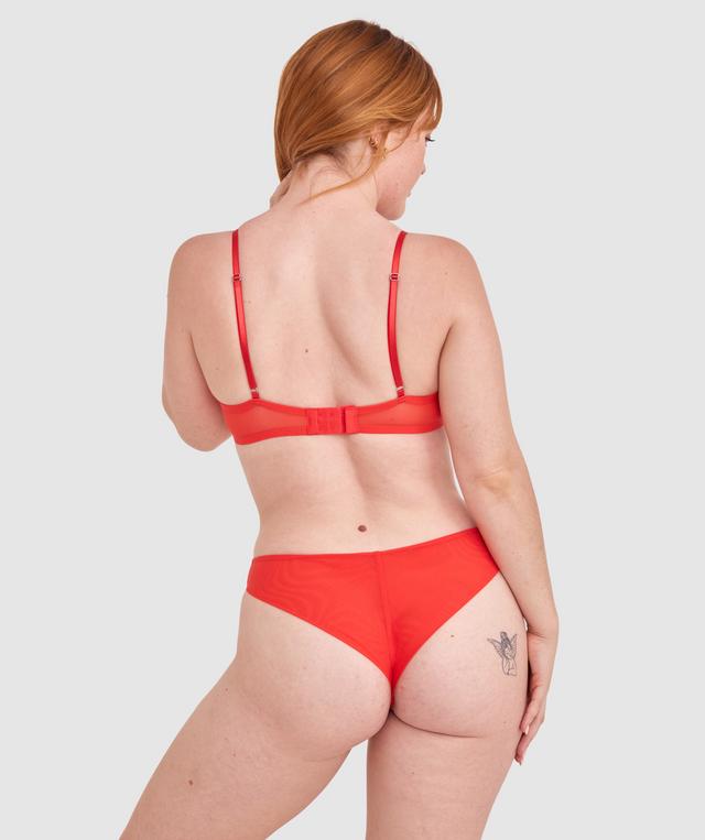 Made for Mesh High Leg Brazilian Knicker - Red