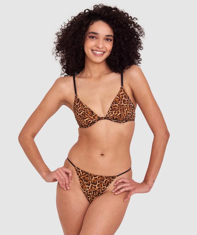 Made for Mesh High Leg G String - Animal Print