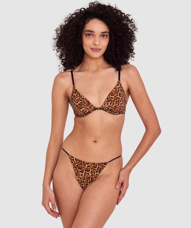 Made for Mesh High Leg G String - Animal Print