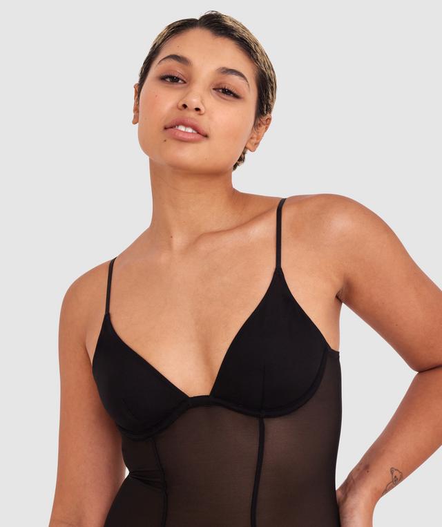 Made for Mesh Underwire Bodysuit - Black