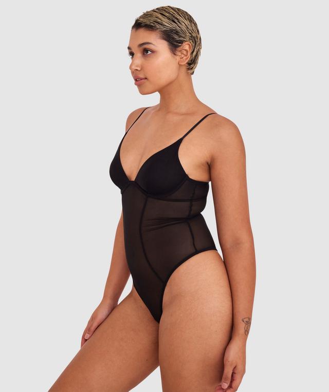 Made for Mesh Underwire Bodysuit - Black