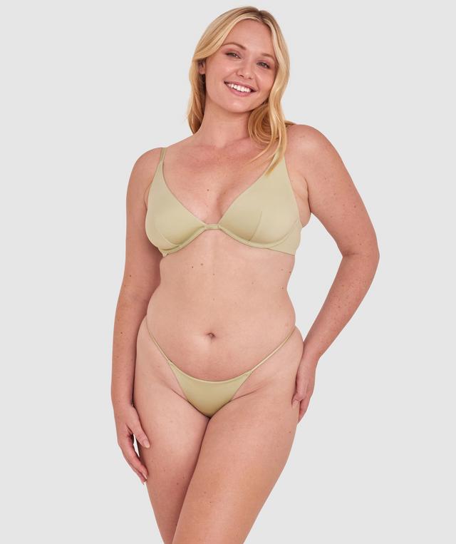 Made for Micro High Leg G String - Light Green