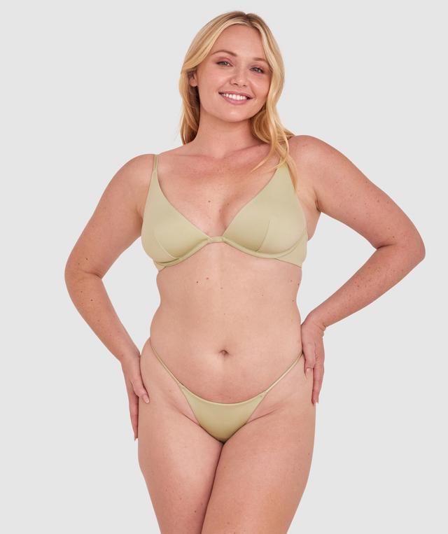 Made for Micro High Leg G String - Light Green