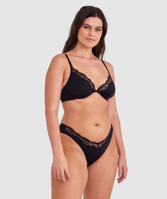 Made For Micro Lace Brazilian Knicker - Black