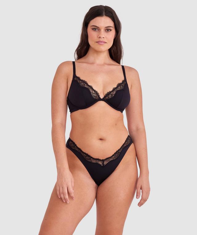 Made For Micro Lace Brazilian Knicker - Black
