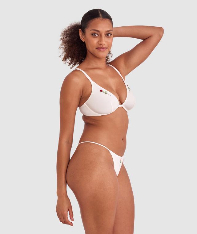Made For Micro Rose High Leg G String - Ivory