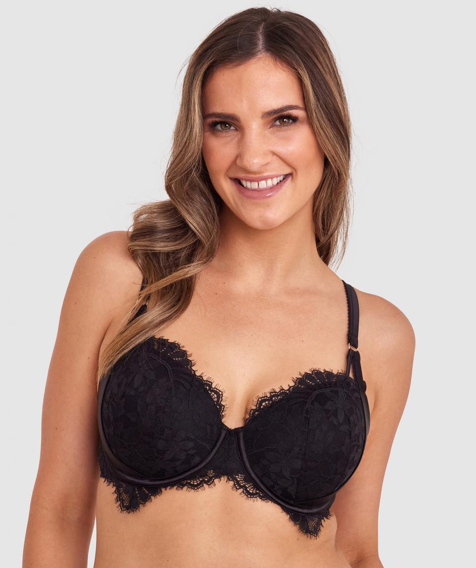 Madhvi Lightly Lined Full Coverage Bra - Black