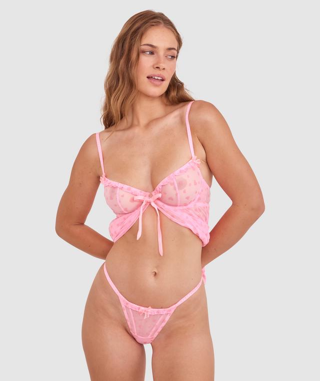 Maisie High Leg String - Pink