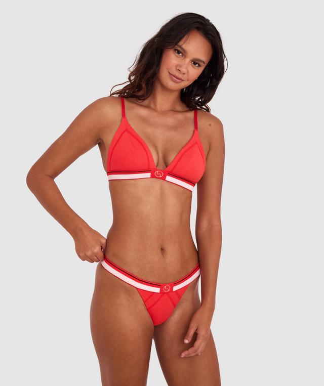 Match Point Plunge Underwire Bra - Red