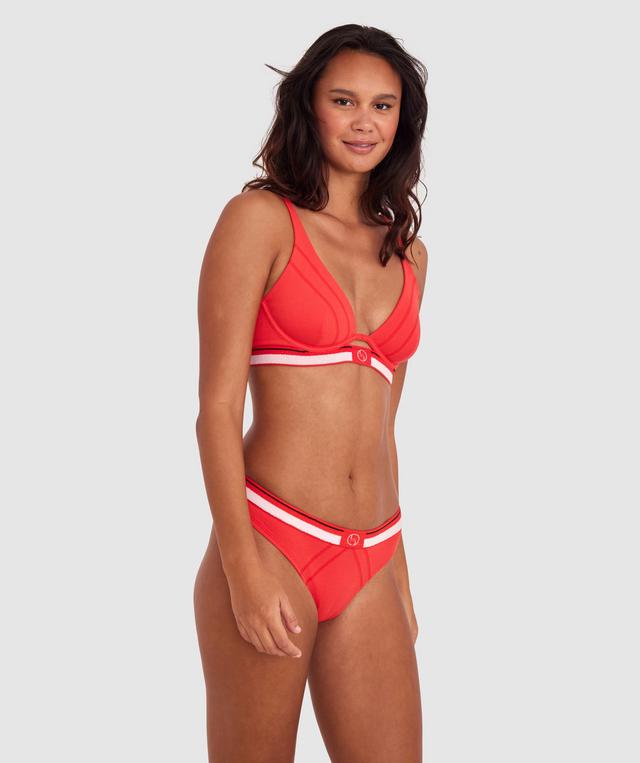 Match Point Plunge Underwire Bra - Red
