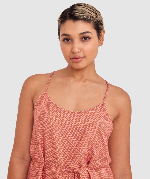 Matilda Short Slip - Rust Geometric