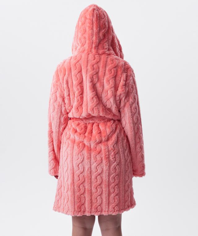 Maxine Short Hooded Gown - Dark Coral