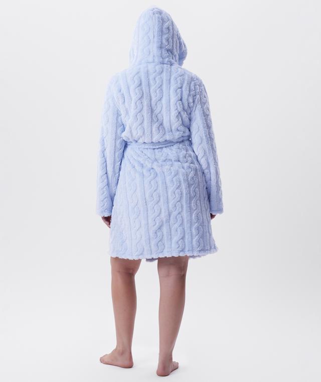 Maxine Short Hooded Gown - Light Blue