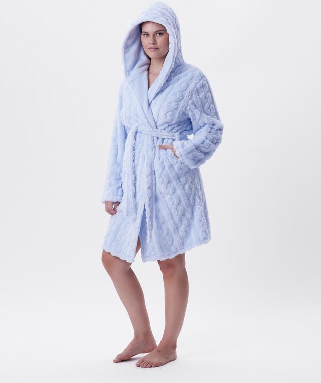 Maxine Short Hooded Gown - Light Blue