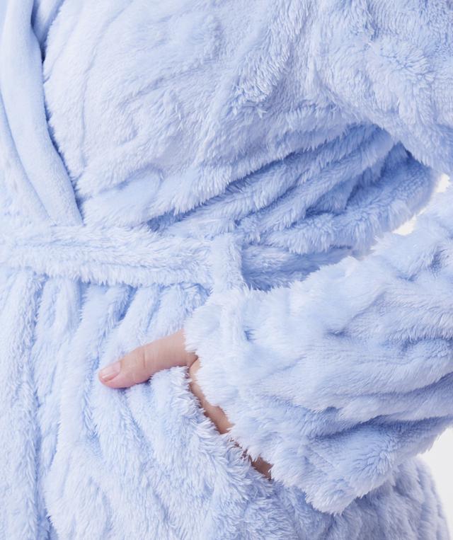 Maxine Short Hooded Gown - Light Blue
