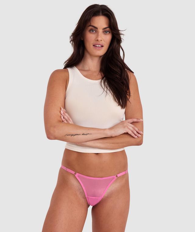 Mesh Basics High Leg String - Pink