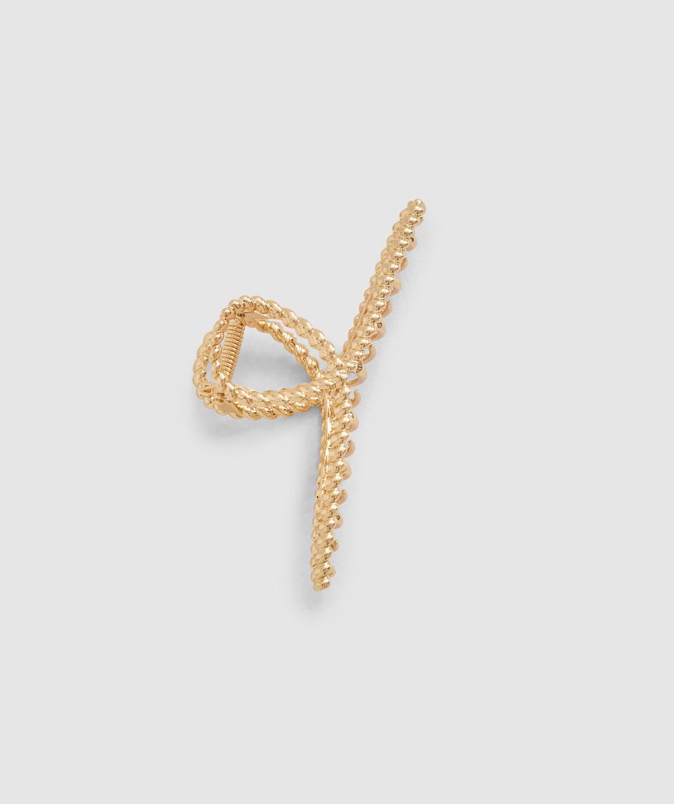 Metal Twisted Hair Clip - Gold