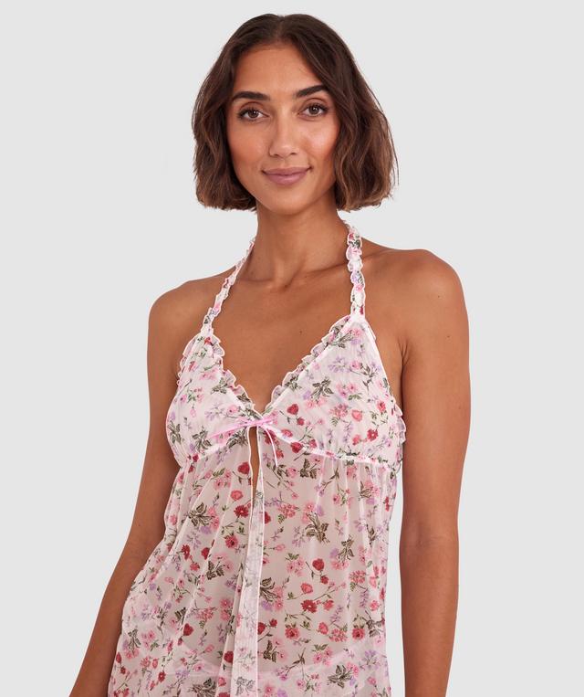 Mia Babydoll Slip - Ivory Floral Print