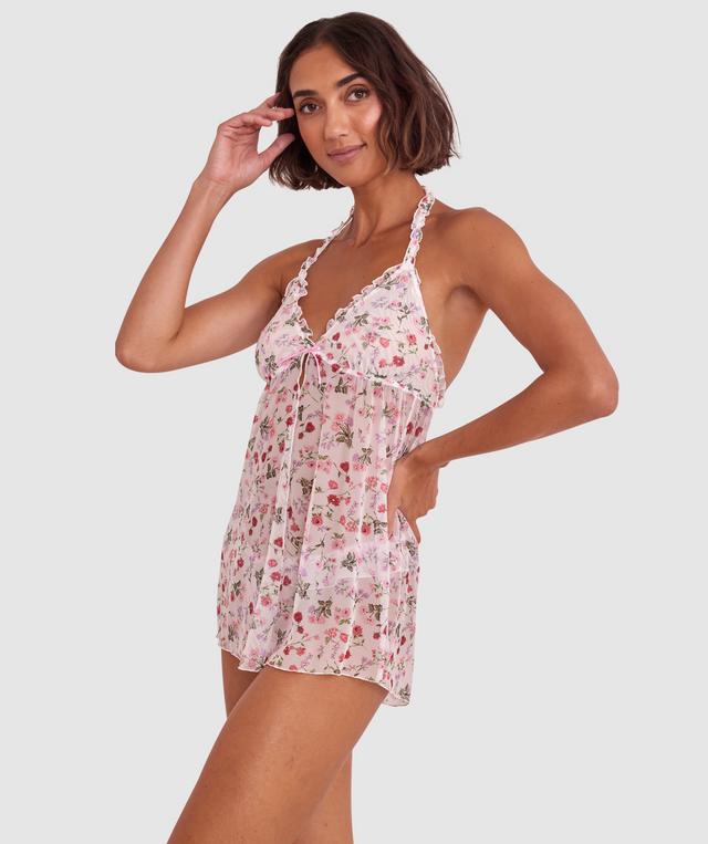 Mia Babydoll Slip - Ivory Floral Print