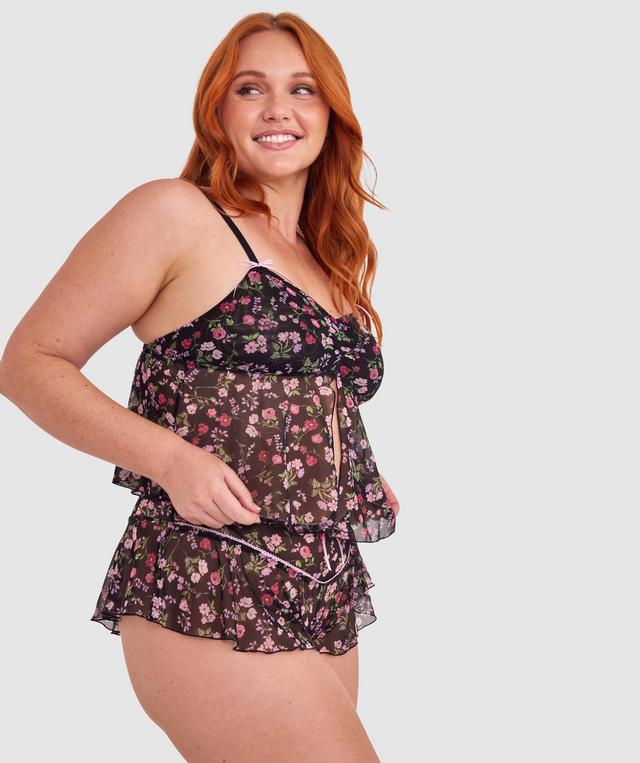 Mia Cami - Black Floral Print