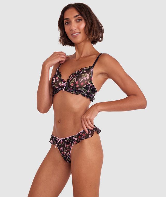 Mia Underwire Bra - Black Floral Print