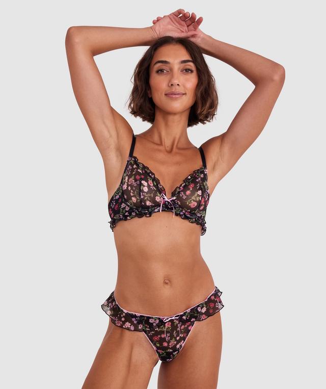 Mia Underwire Bra - Black Floral Print