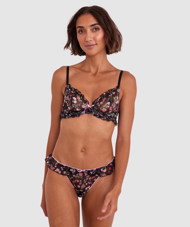 Mia Underwire Bra - Black Floral Print