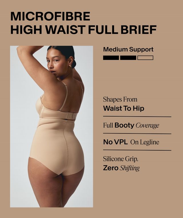 Microfibre High Waist Brief - Nude