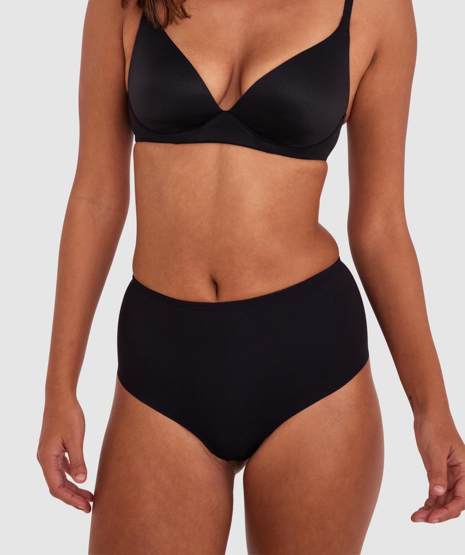 Microfibre High Waist G-String Knicker - Black