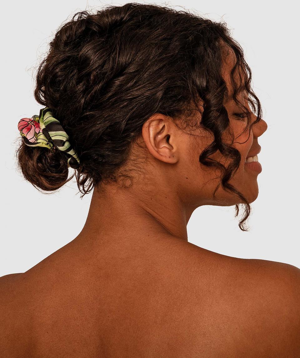 Midnight Palms Scrunchie - Tropical Print