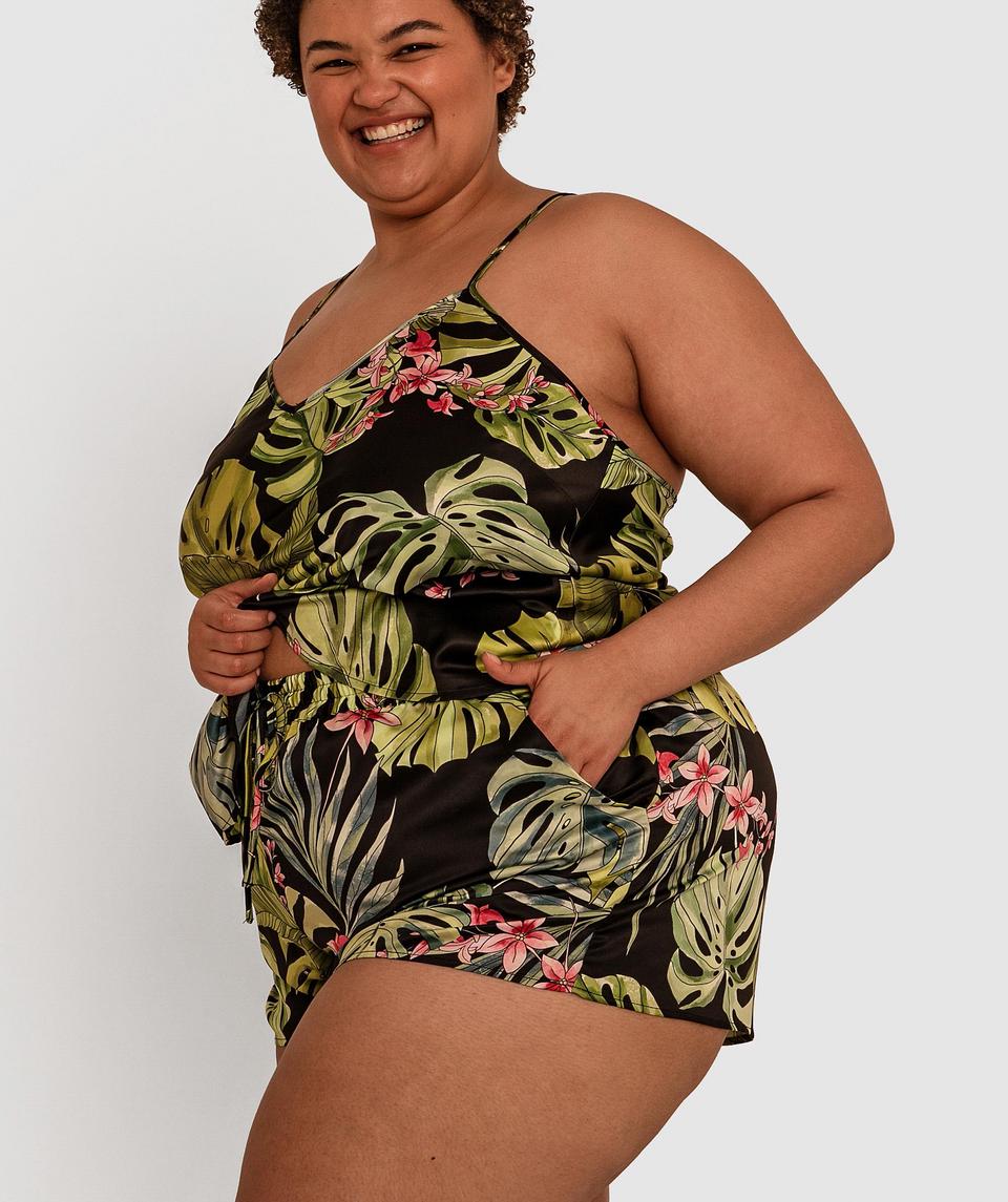 Midnight Palms Shorts - Tropical Print