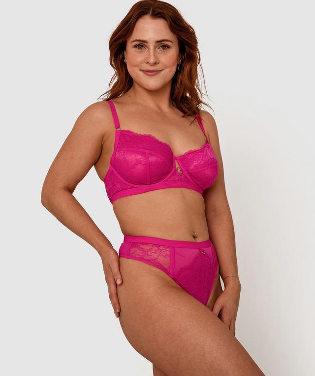 Millie High Waist V String - Fuchsia Pink