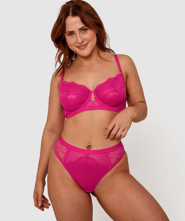 Millie High Waist V String - Fuchsia Pink
