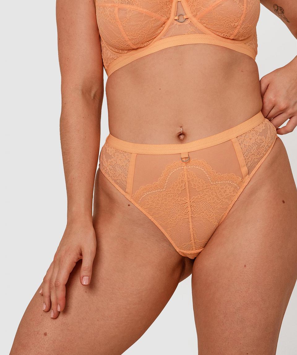Millie High Waist V String - Light Orange
