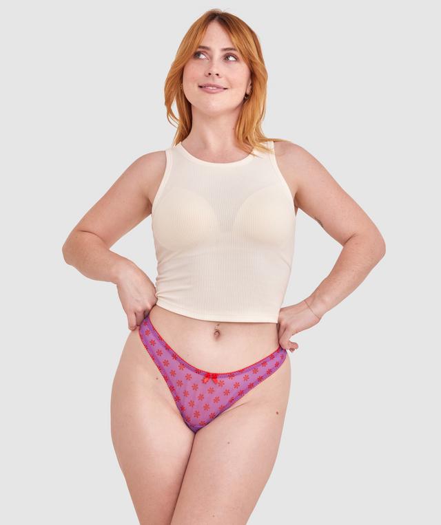 Milly High Leg G String - Purple