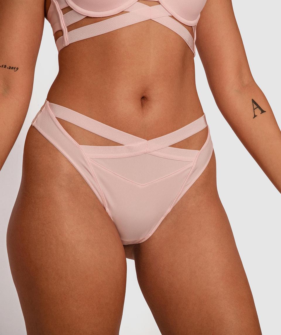 Misty High Waist V String Knicker - Light Pink