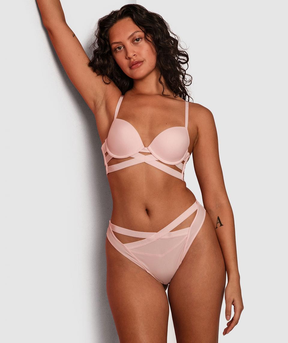 Misty Longline Push Up Bra - Light Pink