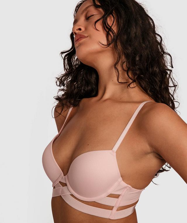 Misty Longline Push Up Bra - Light Pink
