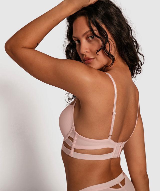 Misty Longline Push Up Bra - Light Pink