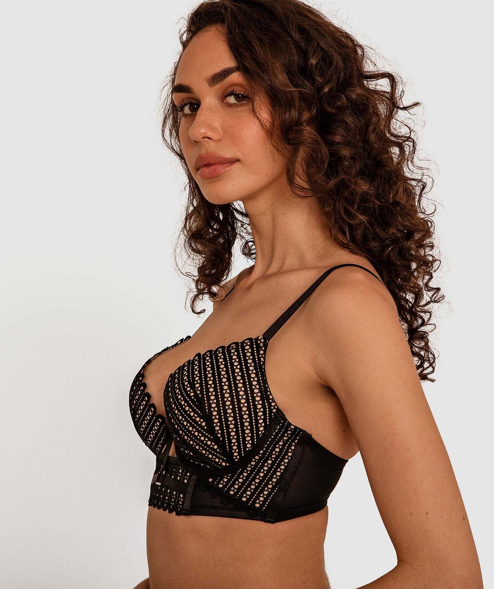 Moira Double Push Up Bra - Black